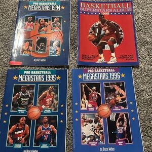 Lot of 4 NBA Basketball Superstars & Megastars Album Magazines Scholastic